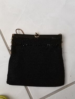Walborg Black Beaded Evening Bag Made In Belgium Hade Made See Pics